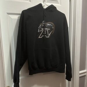 Jerzees Black Hoodie with Graphic Design Size L
